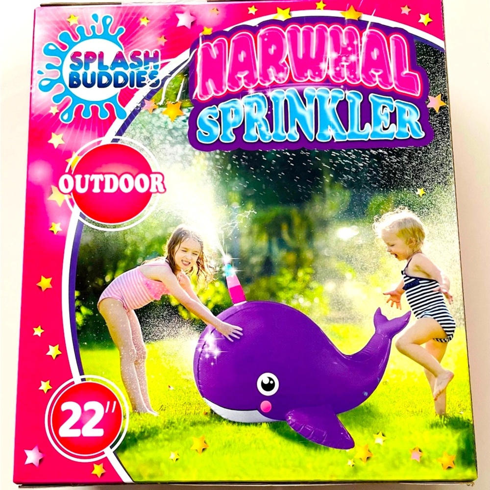 Splash Buddies Narwhal Sprinkler for Kids.